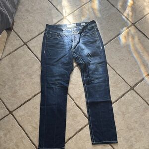 BKE Men's Dark Blue Slim Jeans